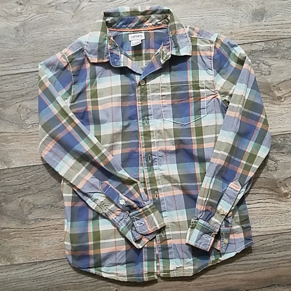 Boys plaid button down shirt